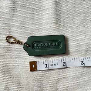 Coach Hunter Green Leather Hang Tag